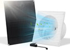 SUNYIMA Solar Powered Exhaust Fan, 15W Weatherproof Solar Panel with 8 Inch Solar Exhaust Fan for Shed Ventilation, Small Chicken Coops, Greenhouses, Pet Houses, Window Exhaust, Garage