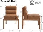EALSON Dining Chairs Set of 2 Modern Upholstered Living Room Chairs Mid Century Comfy Leather Kitchen Chairs with Back Armless Solid Wood Dining Room Side Chairs for Kitchen/Restaurant/Cafe, Brown