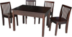 IC INTERNATIONAL CONCEPTS Kids Table and 4 Chair Set, Mission Style Juvenile Furniture, Perfect for Playroom or Study Area - Rich Mocha Finish