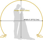 Wokceer Wedding Arch 7.2FT Round Backdrop Stand Gold Metal Circle Backdrop Stand Circle Balloon Arch Stand Frame for Birthday Party Bridal Shower Anniversary Ceremony Candy Tables Celebration