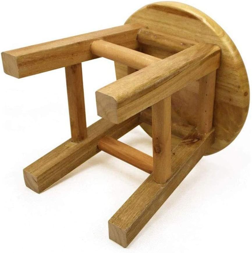 Footstool, Wooden Small Wooden Stools - and Fashionable Footstools, Compact and Lightweight Non-Slip Stools, Small Round Stools