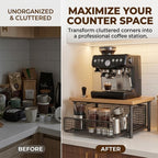 Desktop drawer-style storage rack with wooden top—suitable for kitchens, offices, and dormitories.