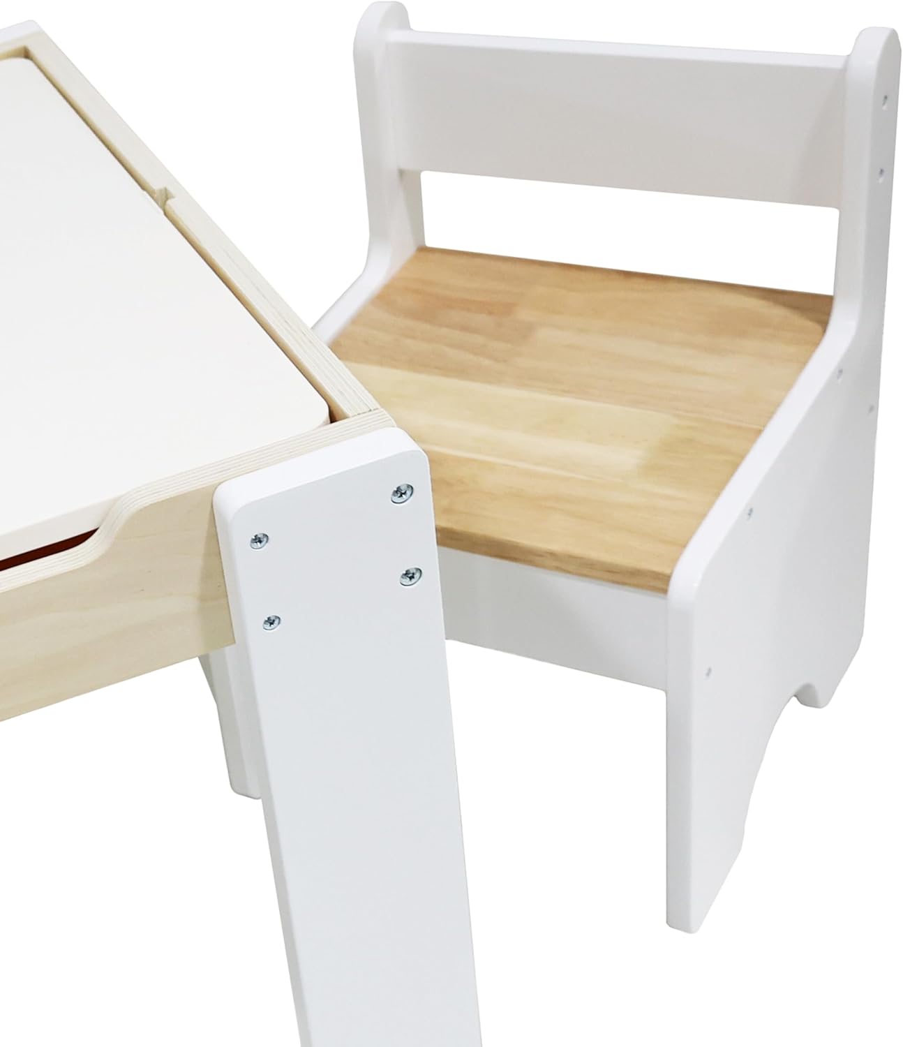Teamson Kids - Wooden Multiactivity Table with Removable Tabletop for Storage | Reversible Tabletop, Storage Space