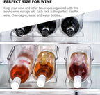 SHINEOFI 8Pcs Stackable Acrylic Wine Bottle Holder Wine Storage Rack Single Liquor Bottle Shelf Stable Design for Home Bar Countertop Display