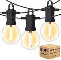 Outdoor String Lights 50 ft, LED Grobe Patio Lights with 27（25+2 Spare G40 Shatterproof Bulbs, IP 65 Waterproof, Outside Hanging Light for Cafe Bistro Backyard