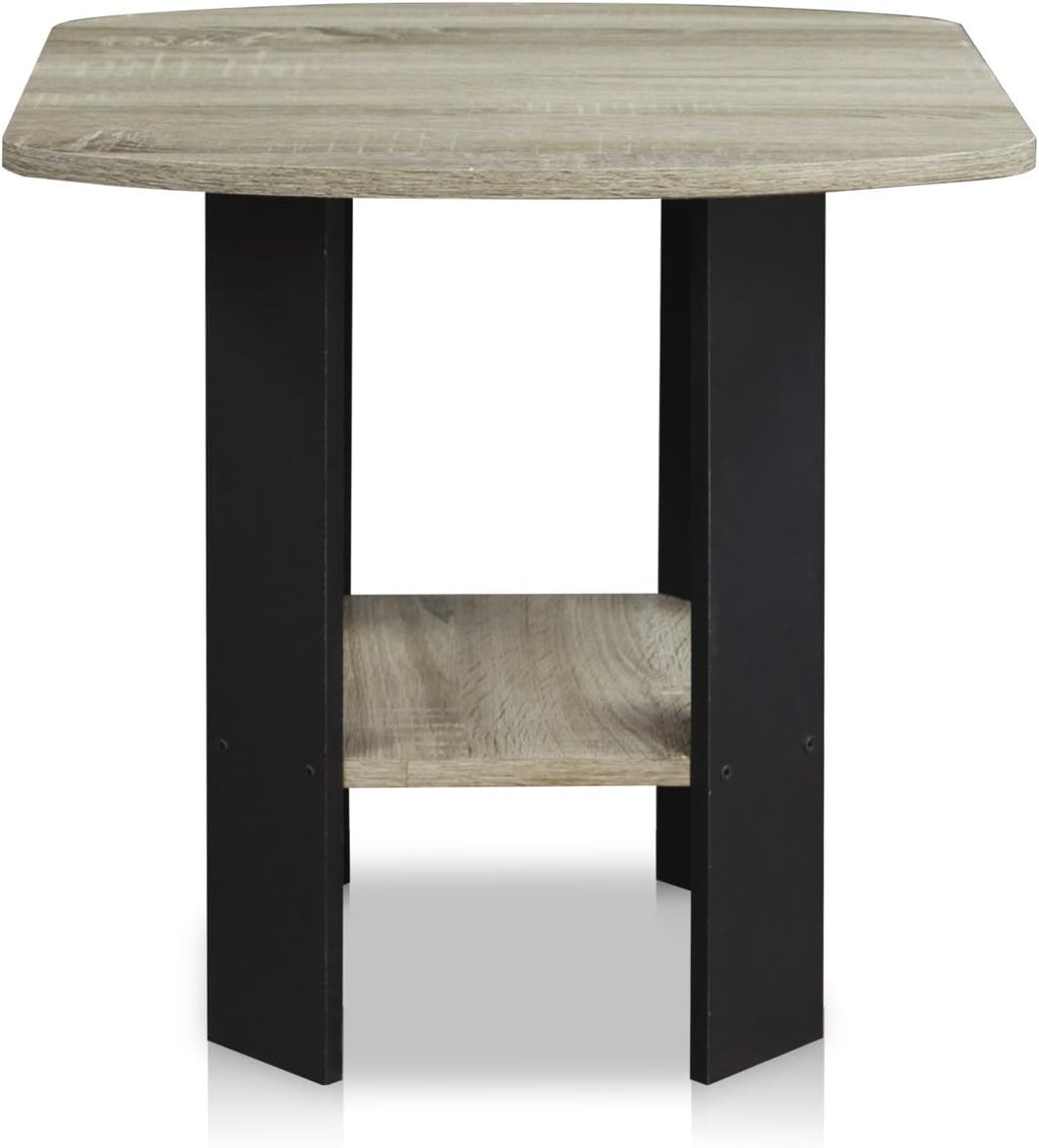 Furinno SIMPLE DESIGN Set of 2 Side Table, 2-Tier End Table, French Oak