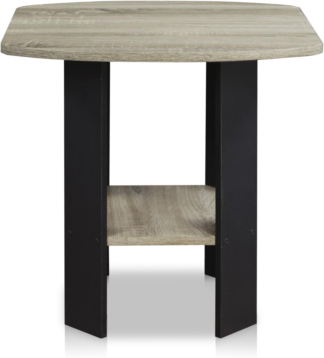 Furinno SIMPLE DESIGN Set of 2 Side Table, 2-Tier End Table, French Oak