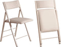 Padded Folding Chairs 2 Pack, 450LBS Heavy Duty Folding Dining Chair, Wood | Waterproof Leather, Triple Anti-Rust Coating, 1.37" Folded, Foldable Chairs for Dining Room, Kitchen, Home, Events, Apartment