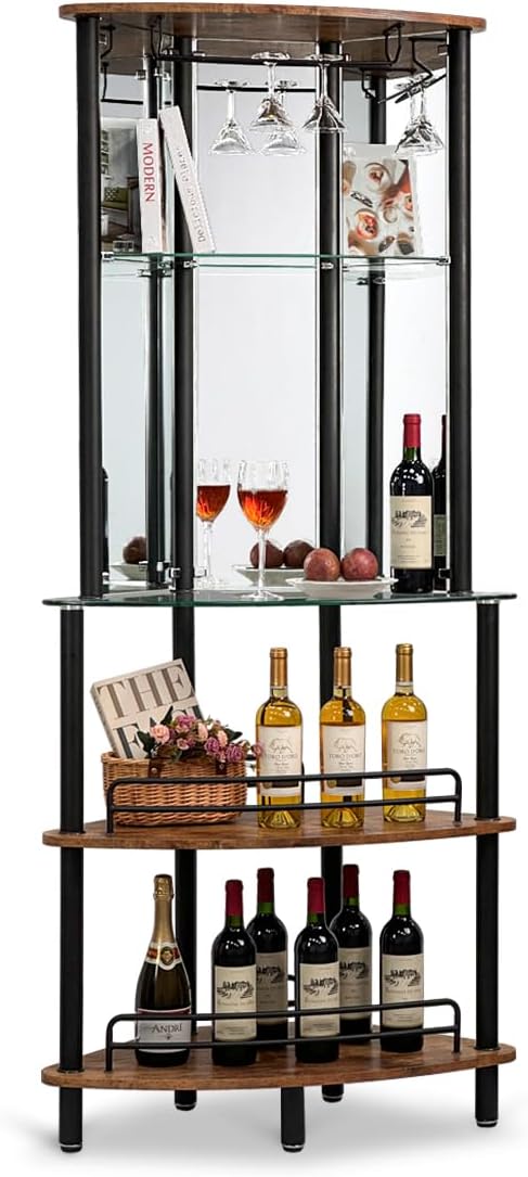 Mango Steam Contemporary Modern Home Entertainment Liquor Bar Catalina Table (Tower Bar, Rustic Wood)