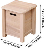 Wooden Foot Stool with Drawer Footstool Garden Display Stand Footrest Ottoman for Doorway Living Room Entryway Bedroom Dorm, 30cmx30cmx35cm