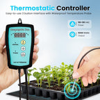 Seedling Heating Mat 20x20 Fits (2) Standard 1020 Tray | Germination Grow Heat Pad for Hydroponic Seed & Starter Plants Soil Warmer (20" Heating Mat + Thermostat)