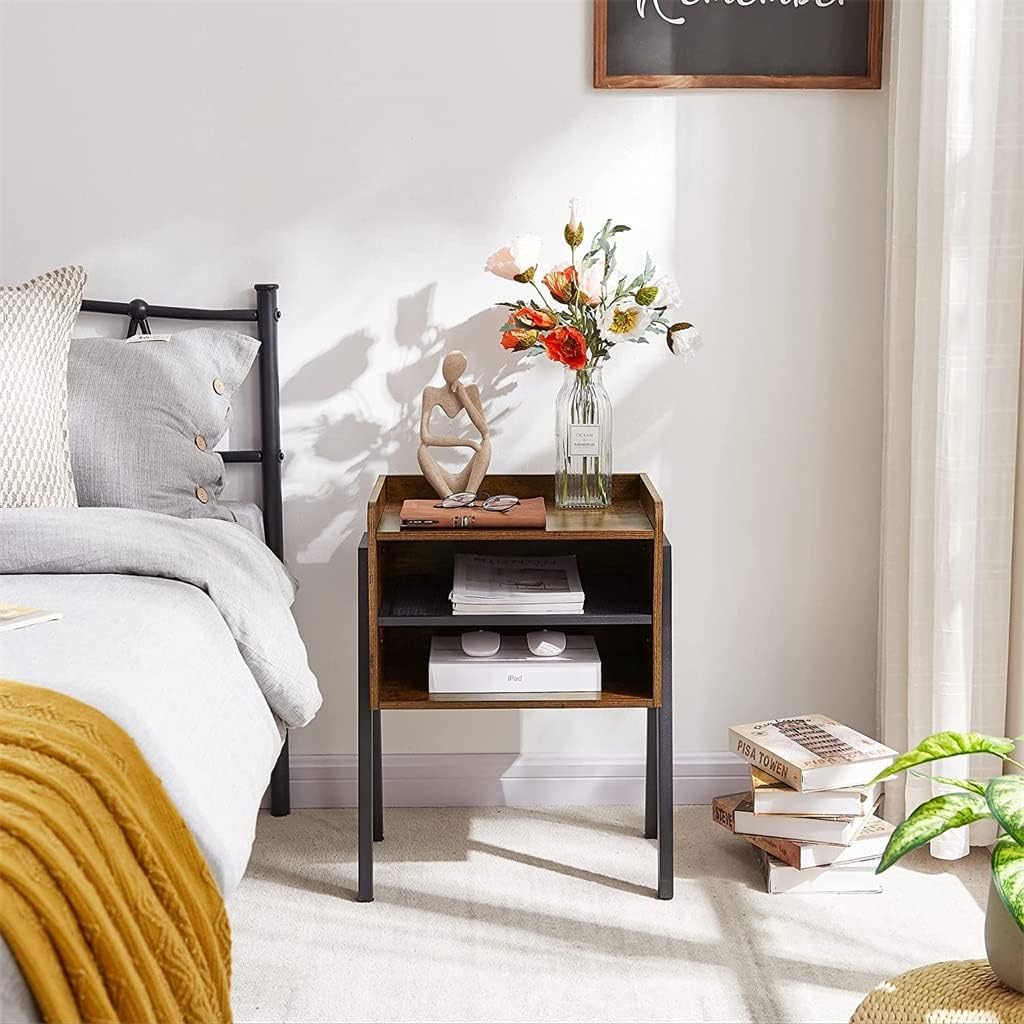 Bedside Table Furniture with 2 Tiers Open Storage Compartment for Bedroom Living Room (Color : A, Size (A