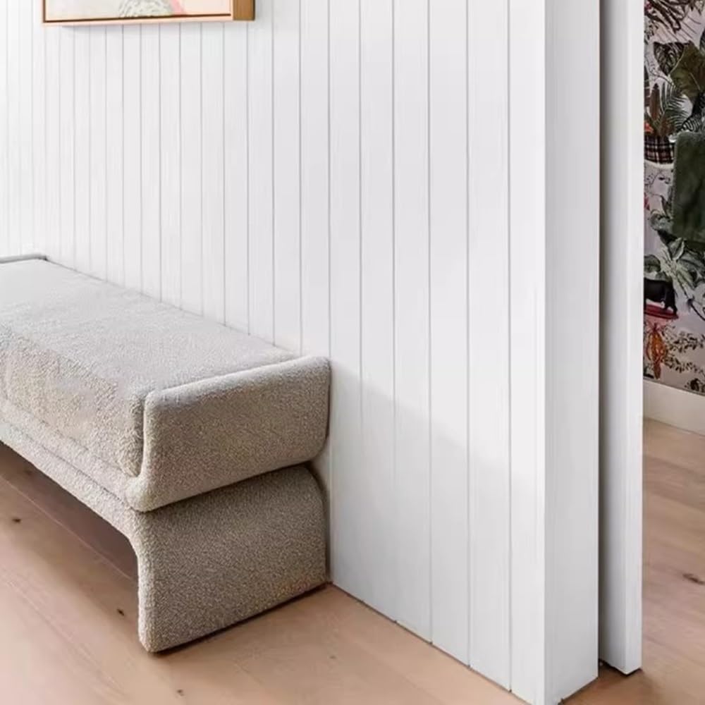 Modern Bedside Stool Bedroom Bench Simple Special-Shaped Living Room Long Home Shoe Changing Entryway(Gris,Medium)