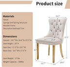 OVENTA Modern Tufted Upholstered Dining Chairs Set of 6, Beige Velvet Dining Room Chair with Metal Legs, Sillas de Comedor, Kitchen Chairs (Beige Velvet, Gold Legs Set of 6)