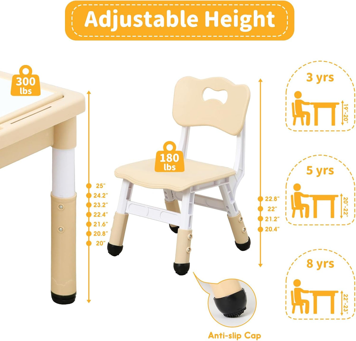 4 in 1 Kids Table and 2 Chairs Set, Large Storage Toddler Table and Chair Set with 4 Side Box, Graffiti/Building Blocks Double-Sided Tabletop, Multi-Functional Children Activity Table