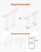 VEVOR Acrylic Narrow Console Table for Entryway, Clear Skinny Entry Side Table, 2-Tier Modern Transparent Sofa End Table, Square Legs, for Hallway, Foyer, Living Room, 7.6" D x 39.4" W x 31.5" H