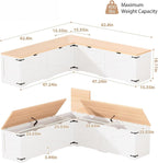 L Shape Storage Bench, Kitchen Breakfast Nook Bench, Farmhouse Corner Bench with Storage for Entryway, Dining Room, Kitchen