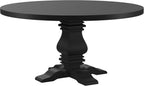 Coaster Home Furnishings - Florence - Pine Wood - Traditional Round Dining Table with Plank Top and Pedestal Base - Dining Room & Kitchen - 60 Inch - Black - 115530