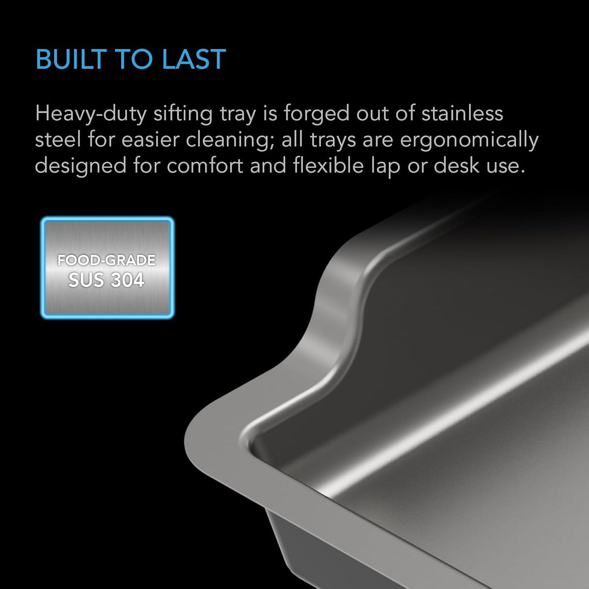 AC Infinity Large Trim Tray System 20-Inch, Interchangeable 3-Tray & 2-Screen Kit, Ergonomically Designed for Lap or Table Trimming, Plant Harvest Set to Collect Leaves and Pollen