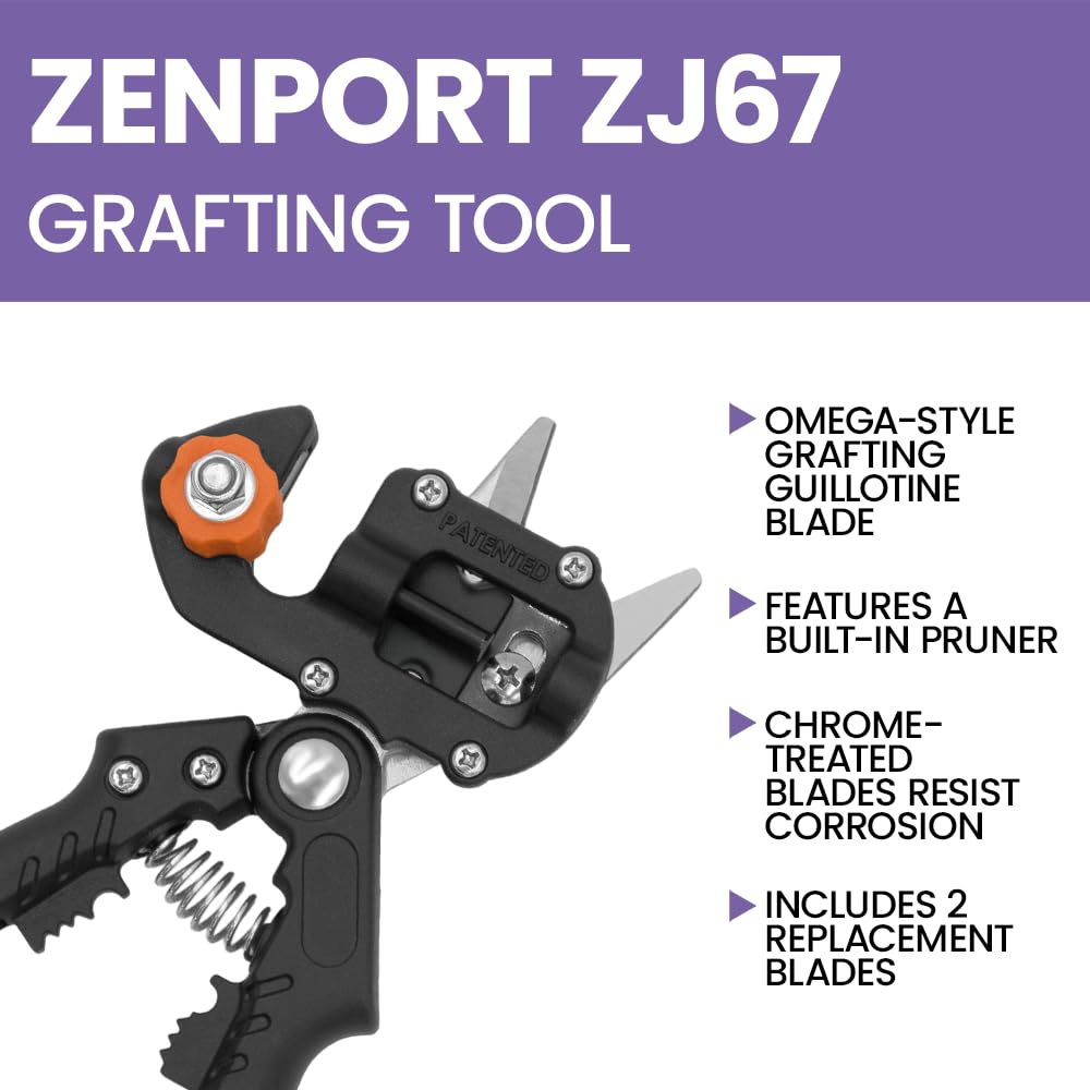 Zenport ZJ67 Omega-Cut Grafting Tool/Pruner for Fruit Trees and Grape Vines
