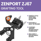 Zenport ZJ67 Omega-Cut Grafting Tool/Pruner for Fruit Trees and Grape Vines