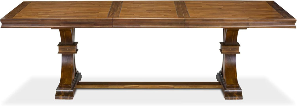LET-AWA-TP - A Wooden Dining Table with Removable Rectangular Tabletop - Antique Walnut Finish