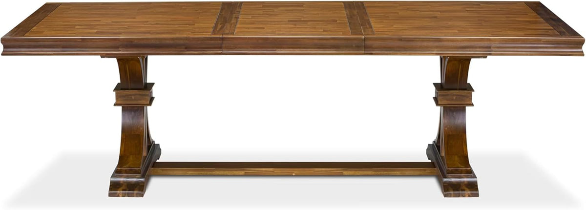 LET-AWA-TP - A Wooden Dining Table with Removable Rectangular Tabletop - Antique Walnut Finish
