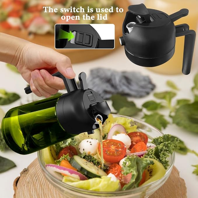 Oil Dispenser Bottle for Kitchen-2 in 1 Olive Oil Dispenser for Kitchen-Oil Sprayer for Cooking,Salad,Frying,BBQ,Air Fryer-Upgraded Sunshade Bottle(16oz/470ml)