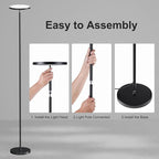 SUNMORY Floor Lamps for Living Room, 32W/3000LM Super Bright LED Floor Lamp with Remote Control, 69" Tall Standing Lamp with Stepless Dimmable, Modern Torchiere Corner Lamp for Bedroom, Office