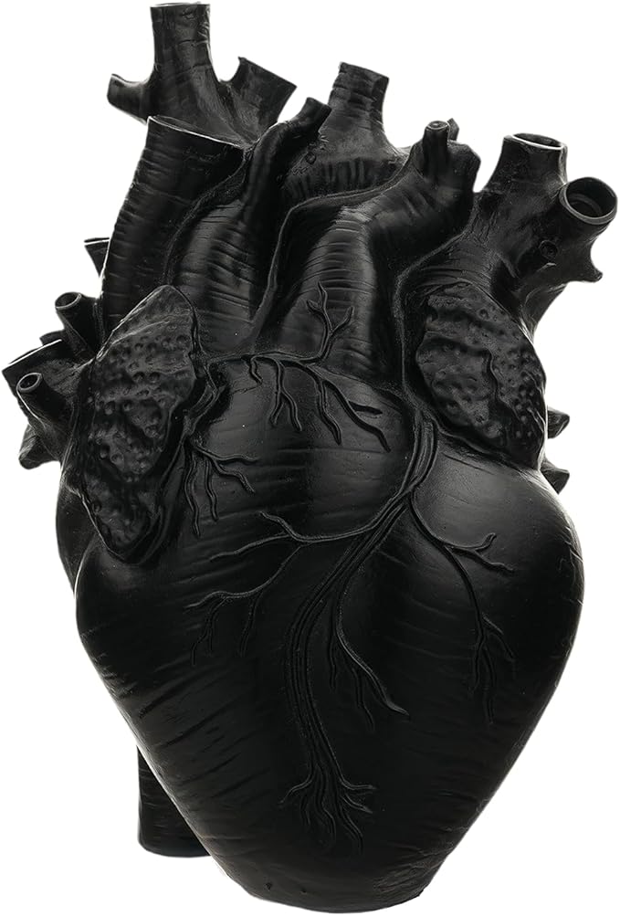Heart Shaped Resin Vase - Anatomical Human Heart Flower Pot Planter, Nordic Modern Desktop Decor for Farmhouse Living Room, Bedroom, Valentine's Day Gift Home Decoration