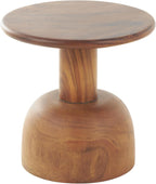 Deco 79 Wood Handmade Side End Accent Table End Table with Rounded Block Base, Side Table 16" x 16" x 16", Brown