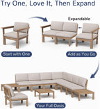 Stoog Modular Armless Chair - Interlocking Waterproof Seat for Building Sectionals, Outdoor Patio & Pool, Teak