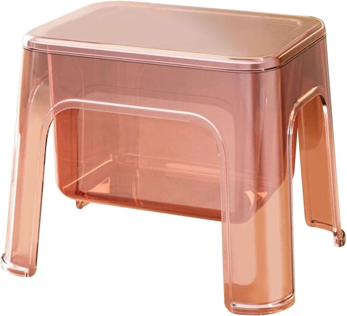 Step Stool Footstool Storage Ottoman Shoe Changing Stool for Laundry Household Bedroom, Pink