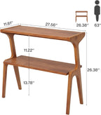 Tribesigns Set of 2 Solid Wood Side Table, 2-Tier Couch End Table with Storage Shelves, Mid-Century Modern Sofa End Table with Cute Legs, Wooden Bedside Table for Bedroom, Living Room, Cherry