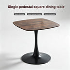 Table with 4 Chairs for Small Spaces, Pedestal Base Table | Easy Maintenance，UV Protection，Single-pedestal square dining table，Stackable for Easy Storage