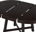 GDFStudio 42"-58" Farmhouse Extendable Dining Table for 4-6, Solid Wood Round Dining Table with 16" Leaf & X-Shaped Base, Rustic Kitchen & Dining Room Table, Space Saving, Espresso
