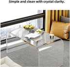 Acrylic Coffee Table, Side Table, Small Tea Table, Sofa Side Table, Small Bedside Table, Modern, Modern C-Shaped Acrylic Side Table(Brown,30 * 30 * 55cm)