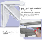 TEAMIX Wall Mounted Desk, White Folding Desk for Small Spaces Floating Shelf Organizer with Heavy-Duty Brackets for Home Office