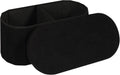30" Oval Foldable Ottoman with Storage, Teddy Boucle Fabric Footrest, Storage Bench for Living Room, Bedroom, Entryway, Dorm, Black