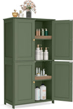 VASAGLE Floor Storage Cabinet, 2 Adjustable Shelves, 4 Doors,42.7" H