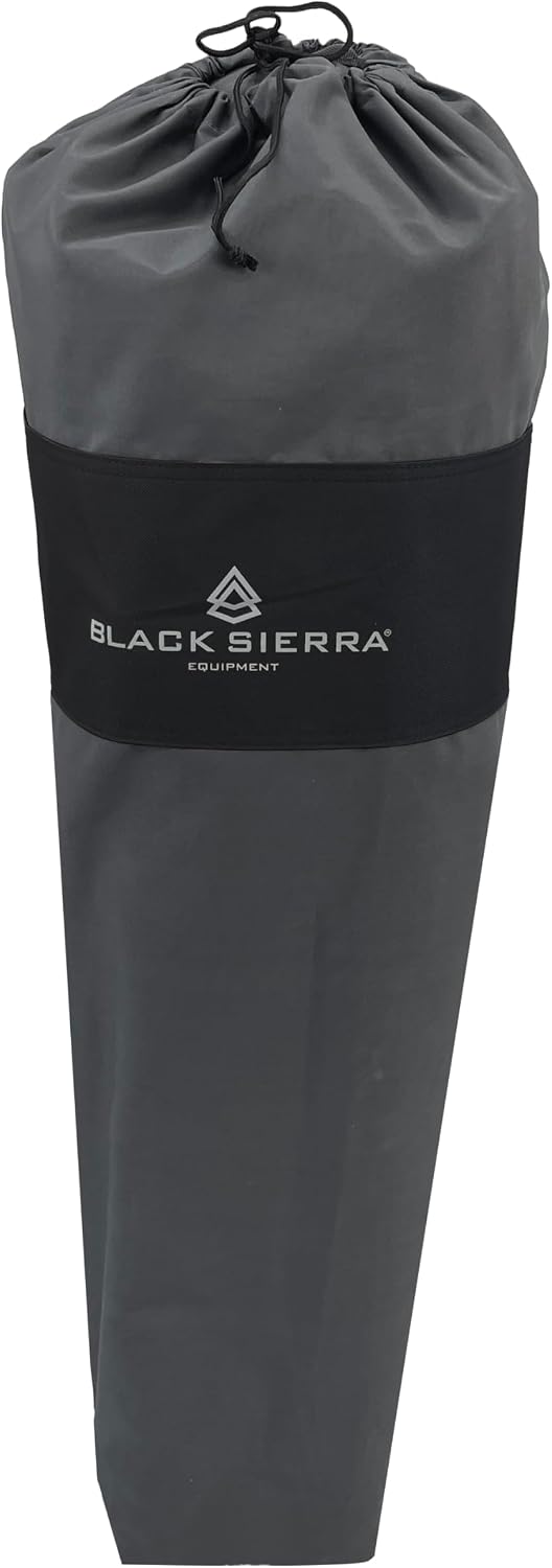 Black Sierra Plush XL Padded Camping Chair for Adults, Oversized Heavy Duty Folding Seat Supports 400 lbs, Plush Comfort with Cup Holders & Carry Bag for Camping, Tailgating, Patio, RV