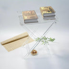 Acrylic Side Table Folding Tray Tables Modern End Table Clear Table Folding TV Tray Table for Living Room Kitchen Bedroom Garden