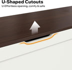 L Shaped Bench with Storage, 63" Breakfast Nook Benches, Kitchen Corner Dining Bench Seating for Entryway Dining Room, Kitchen, Walnut and White