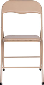 EMMA + OLIVER Tan Square Folding Card Table and Chairs Set for 4 Players | Lightweight, Easy Storage, Padded Top