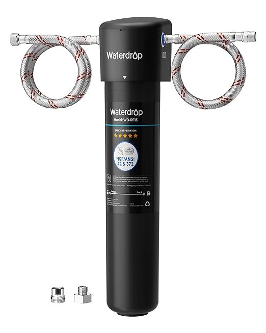 Waterdrop 15UA Under Sink Water Filter System, 2 Years, Reduces Lead, Chlorine, Bad Taste & Odor, Under Counter Water Filter Direct Connect to Kitchen Faucet, NSF/ANSI 42 Certified, USA Tech