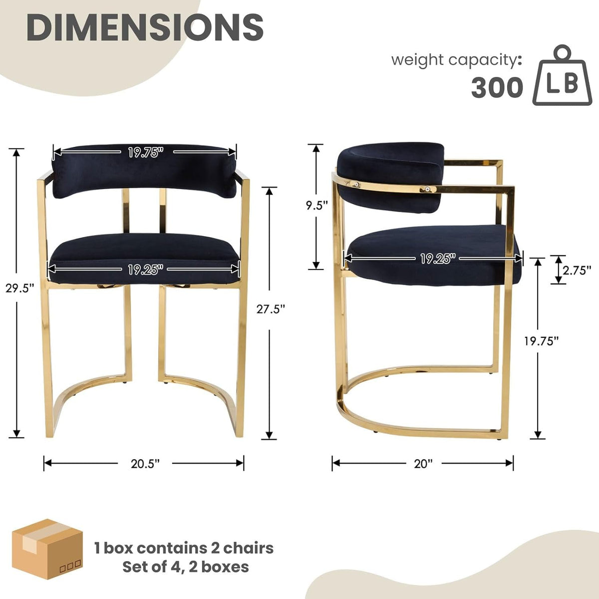 Black Velvet Upholstered Dining Chairs Set of 4, Modern Barrel Dining Chair with Gold Legs, Kitchen Chairs Open Back Accent Chairs Arm Side Chair for Living Dining Room/Vanity