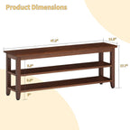 Wood Shoe Bench for Entryway,Bench with Shoe Rack,Storage Shoe Organizer for Hallway,Living Room,Bedroom (Brown, 47.24''W×11.81‘’D×17.71‘’H)