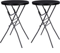 Byliable 28in Folding Cocktail Table, Round Bar Height Table, Black 2-Pack | Foldable Design with Removable Legs, HDPE Tabletop, 43.3 in Tall, Indoor Outdoor for Parties, Patios, Weddings, Events