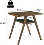 3-Piece Modern Dining Set with Stackable Dining Chairs, Solid Wood Square Table and Chair Breakfast Table Set for 2 Person, Space Saving Dinette for Dining Room, Kitchen, Living Room, Dark Walnut