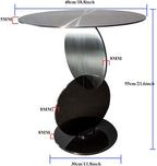 End Tables Small Round Side Table, Modern Metal End,Bedside Nightstand Coffee for Living Room, Bedroom and Couch, 18.8x21.6inches